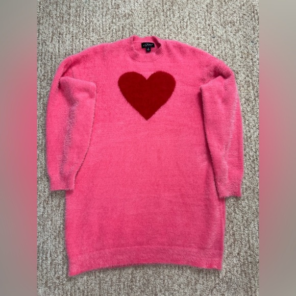 Say What Pink Heart Sweater Size Medium. - Picture 2 of 11